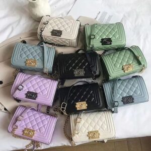 Designer bag fashionable luxury calf leather flip shoulder bag handbag chain bag metal buckle versatile classic multi-color women's wallet 001