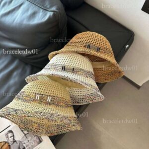 Fisherman Hat, High-end Vacation Style, Colorful Bead String Decoration, Women's Designer Straw Wide-brimmed Hat, Made With Hand-woven Openwork Design.