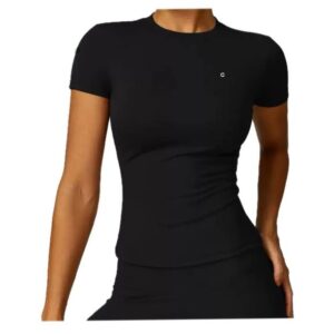 Women Yoga Shirt Tops Cew Neck Fintness Short Sleeve Crop Top T Shirt Skinfriendly Workout Summer Top Women Women Gym T-Shirt