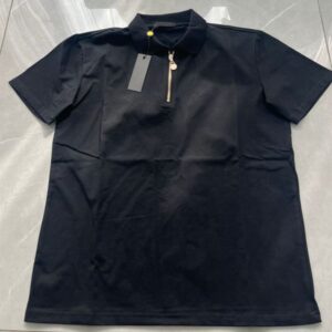 Mens T Shirt Designer Cotton Fabric Classic Plaid Stripe with Floral Detail Asian Size Premium Soft Fit Elegant Look Luxury Fashion High-end menswear Lapel T-shirt B1