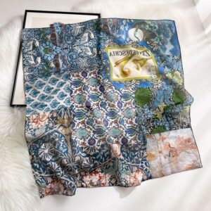 Morris blue silk floss square scarf –836502