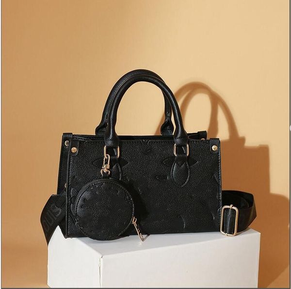 ON THE GO WOMEN FASHION s designers Eming Monogramiess genuine leather Handbag messenger crossbody shoulder Totes bags