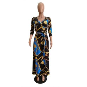 035-A floral dress for ladies to attend the party