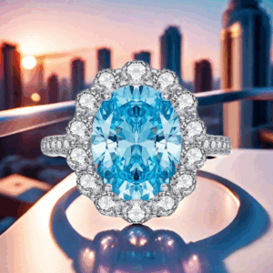 8CT pigeon egg S925 sterling silver ring trendy unique women's flower-shaped high carbon diamond sapphire crystal pink ring best proposal, birthday, anniversary gift