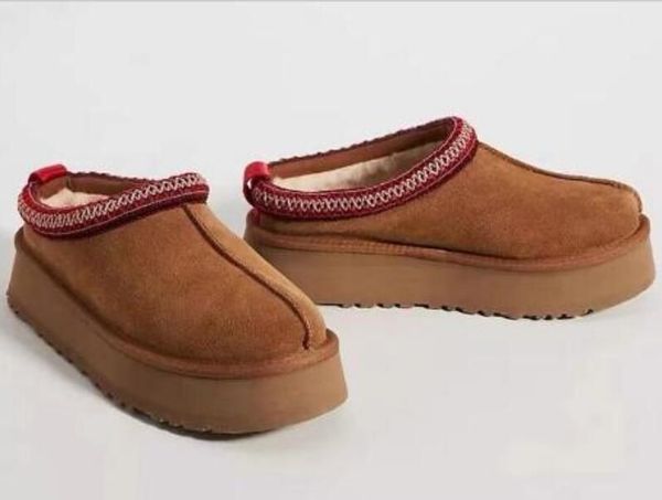 Women's Men's Thick Platform Boots Winter Woman Chestnut Fur Fluffy Warm Tasman Boots