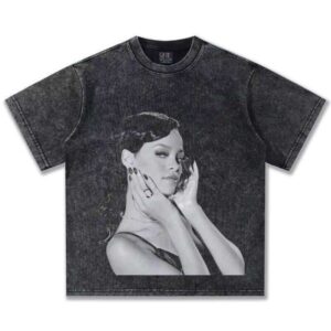 2025 Summer Rihanna American Style Men's Fashion Crossover Short Sleeve T-Shirt 100% Cotton Direct Print