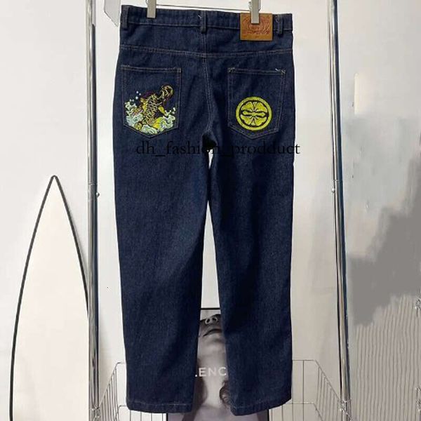 Jeans Harajuku Y2k Designer Mens Hip Hop High Street Straight Jeans Fashion Designer Graffiti M Printed Casual Versatile Trouser Washed Denim Pants 635