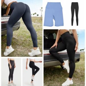 Top Yoga pants Lycra Leggings Women Push-up Fiess Shorts Cropped pants Soft Align Elastic Hip Lift T-shaped Sports Pants Running Training Lady leggings