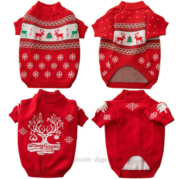 Winter Apparel Pet Vintage Ugly Christmas Reindeer Holiday Festive Pullover Dog Sweater Classic jacquard pattern Pets Coats Puppy Clothes for Small Dogs A383