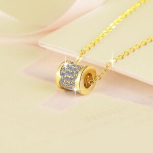 18K Gold Plated Moissanite Necklace | S925 Silver Diamond Tester Pass | Micro – paved Dainty Clavicle Chain