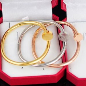 Nail Bracelet Designer Bracelet Jewelry Designer for Women Titanium Steel Bangle Gold-Plated Never Fading Non-Allergic,Gold/Silver/Rose Gold with box dustbag