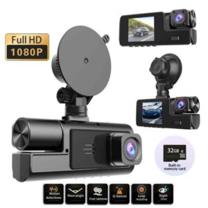 A22 High-definition dashcam, 24h parking monitoring, 3 lenses with night video screen, in-car DVR supports wifi mobile phone APP connection