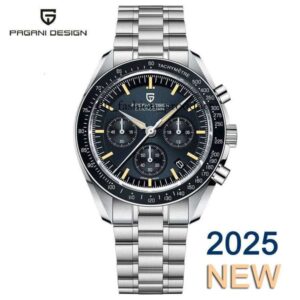 PAGANI DESIGN 2025 New Moon Watch Retro Luxury Quartz Watches For Men Stainless steel Luminous waterproof Sport Chronograph Man 877