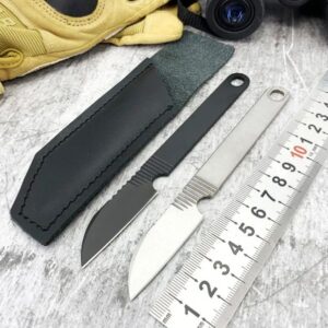 Outdoor small straight knife Wilderness survival self-defense knife 5CR 440C CNC grinding portable knife