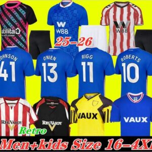 SUNDERLAND 25 26 Away Soccer Jerseys BELLINGHAM STEWART SIMMS ROBERTS CLARKE DAKU EMBLETON SEELT E O'NIEN PATTERSON Football Shirt PRITCHARD Men Kids Kit001