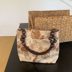 Designer bag women's bag vintage jacquard underarm bag women's chain shoulder bag large capacity bucket bag