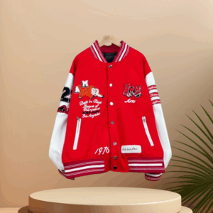 Vintage-Inspired Preppy Uniform Bomber Jacket for Men and Women