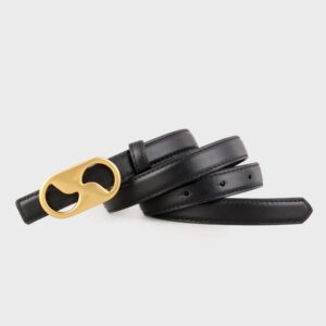 Women's genuine leather high-end versatile belt with fashionable cowhide smooth snap waistband, light luxury style