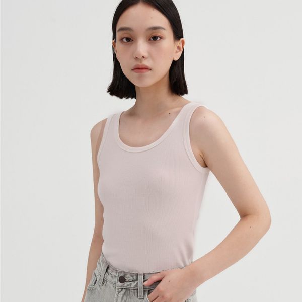 elegant womens layered vests soft ribs pastel pink