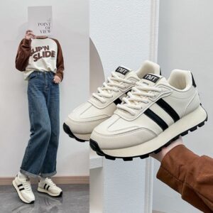 ins Korean version of the low-top pops shoes female 2024 season new breathable student sports heightening casual shoes