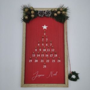 Wooden Christmas Advent Calendar with Magnetic Doors – Festive Holiday Countdown Decoration