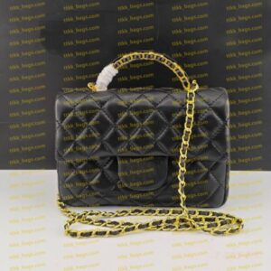 Luxury Designer Bag High-Quality Leather Chain Square Bag Women's Shoulder Bag Black And White Diamond Mesh Pattern