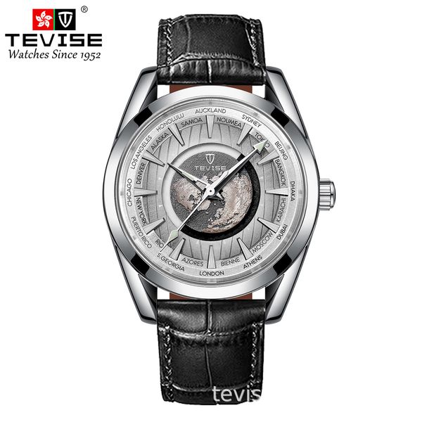 Swiss TEVISE Mens Automatic Mechanical Watch, Waterproof with Steel Strap Men Luxury Watch Mens Wtainless Wrist Watches Waterproof Wristwatch with box T009-795