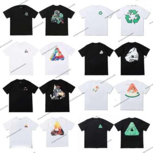 mens tshirts designer tshirt fashion Classic Short Sleeves big P triangle graffiti print trendy mens women Loose palaces t shirt High Street graphic tee asian size
