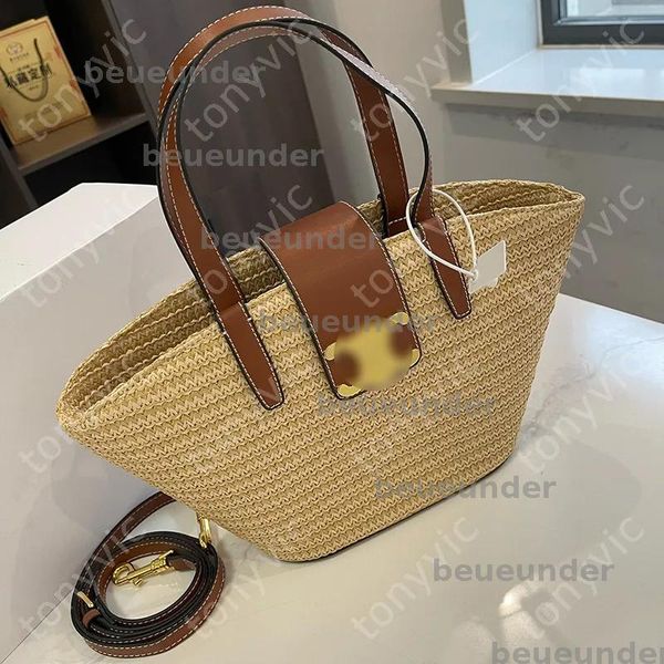 Designer Straw Tote Bag For Women Summer Classic Gold Buckle Beach Bag Crossbody Bag Luxury Handbags Purse Designers Tote BFD2502212