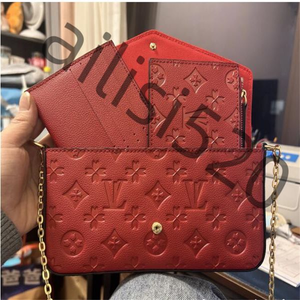 Top Quality Cross body Tote Envelope Bag 3piece Multi Felicie Pochette Chain Bags Gym Women Men M61276 Messenger Luxury Designer Purse Brown