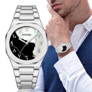 PINTIME/Pinshi Men's Arabic Number Shell Face Fashion Trend Quartz Watch
