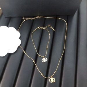 Classic Designer Bracelets Necklace Pendant Set Brand Letter Bracelet Stainless Steel Gold Plated Jewelry Gift with Box