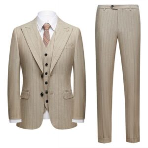 H353 Men's suit Korean style slim fit striped casual suit