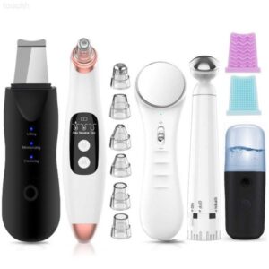 Scrubbers Ultrasonic Skin Scrubber+Blackhead Remover Electric Pore Cleaner+Nano spray Face Steamer+facial massager instrument+Eye beauty L230920