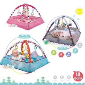 Multifunctional Baby Play Mat With Rattles Mobiles Fitness Frame For Crawling – Fence Infant Rug Enlightenment Toys