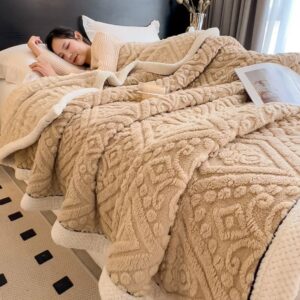 Designer Blanket Carved Fleece Blanket Quilt Tafu Fleece Thickened Blanket Sofa Nap Blanket Fleece Blanket