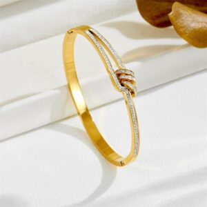 Stainles Steel Jewelry Factory Direct Wholesale Titanium Steel Fashion Trendy Zircons Chunky Bracelets Multi-designs Mixed Cross Knot Cuff Arm Bangles Jewellery