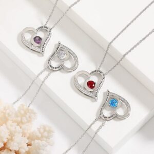 Timeless Love Heart Necklace – Heart-Shaped Moonstone with Sparkling Crystals, Romantic Gift for Her