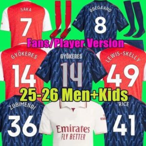 Nwaneri SALIBA RICE HAVERTZ 25 26 SAKA soccer jerseys 2025 football shirt Men Kids kit ODEGAARD ZUBIMENDI Lewis Skelly RAYA Women RUSS0 MADUEKE Gyokeres