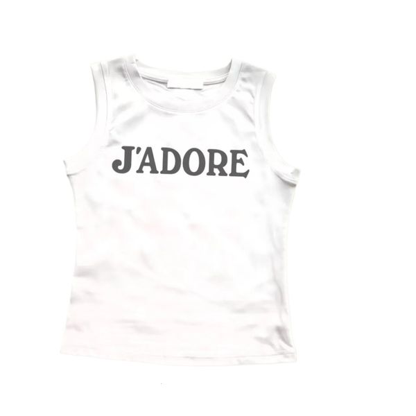 Designer Summer Tank Top Round Neck Sleeveless Fashion Versatile Cotton Women's T-shirt hj ca