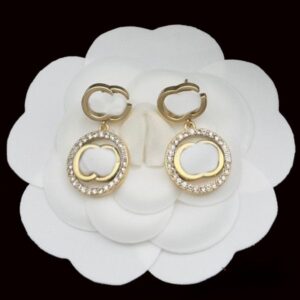 Luxury Designer Earrings Stud High Quality Women Brand Letter Gold Silver Plated Copper Crystal Pearl Earring Party Wedding Jewelry Christmas Gifts