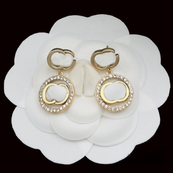 Luxury Designer Earrings Stud High Quality Women Brand Letter Gold Silver Plated Copper Crystal Pearl Earring Party Wedding Jewelry Christmas Gifts