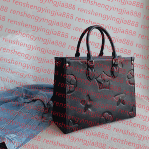 2025 Designer ONTHEGO Women Bag Handbags GM MM Embossed Black Flower Handbag Purse The Tote Bags Shoulder Cross body Female backpack A668
