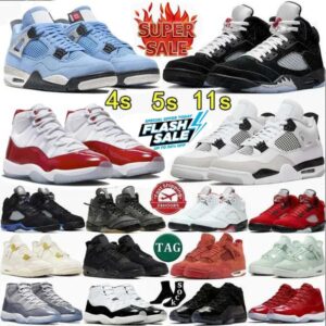 With Box 4 Basketball Shoes 4s 5s 11s Unc Top Mens Womens Fire Red Metallic Reimagined Black Cat 4 Sneakers SP Infrared Retro Carmine White Cement Grey Pink Trainers