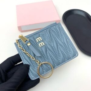 Woman Men Designer Wallet Pleated Card Holder Luxury Purses Genuine Leather Holders Zipper Pocket TOP