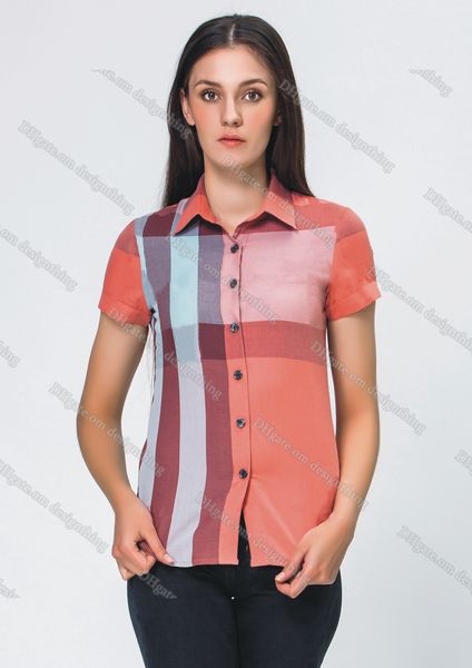 Women Classic Plaid Striped Shirt Fashion Blouses Designer Loose Fit Shirts Tops Shirt Asian Size