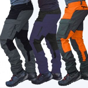 Windproof Cargo Pants Men Summer Long Work Trousers Male Outdoor Color Block Multi Pockets Sports Camping Fishing Pant