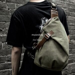 New high quality canvas bag spot crossbody bag male retro single shoulder big chest bag simple student postman diagonal back male bag