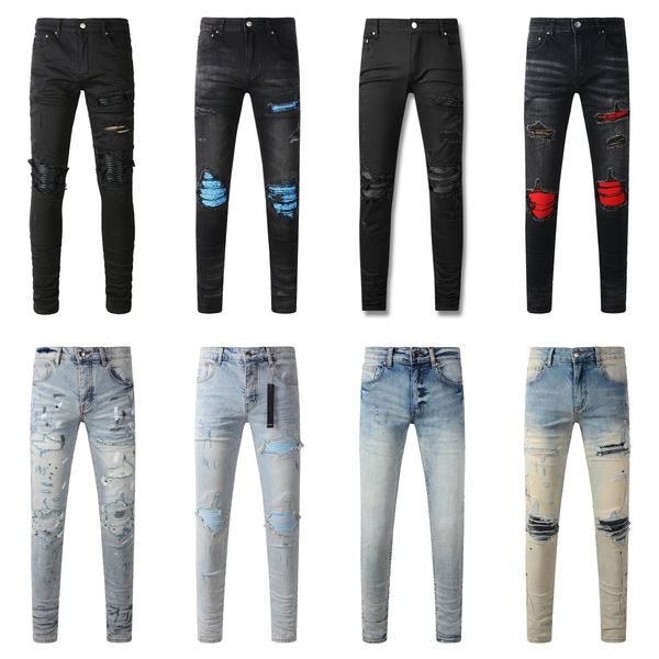 Men's ksubi designer high quality skinny designe rvintage white distressed ripped biker jeans slim fit