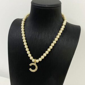 Elegant Pearl Necklace for Women Letter Pendant Chain gold Plated Necklace Wedding Party Gift Designer Luxury Jewelry